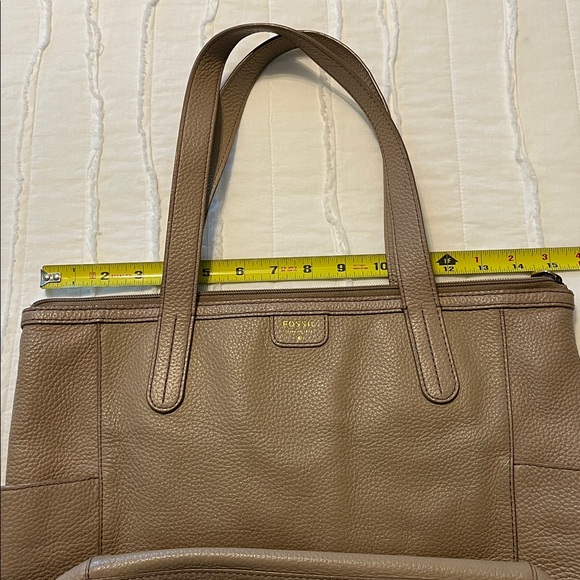 FOSSIL MIMI taupe pebble leather tote bag - Picture 6 of 10